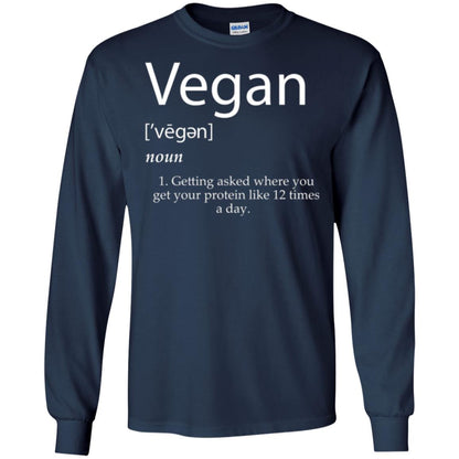 Vegan T-shirt Getting Asked Where You Get Your Protein Like 12 Times A Day Navy