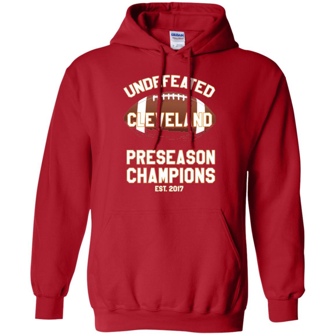 Football T-shirt Cleveland Football Undefeated Preseason Champion Red