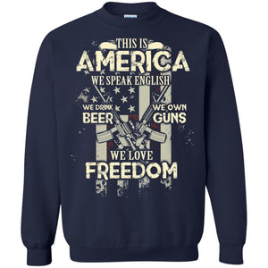 Military T-shirt This Is America We Speak English