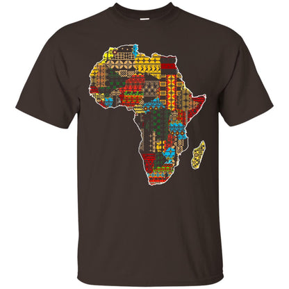 African Pride Traditional Ethnic Pattern Africa Map Shirt Dark Chocolate