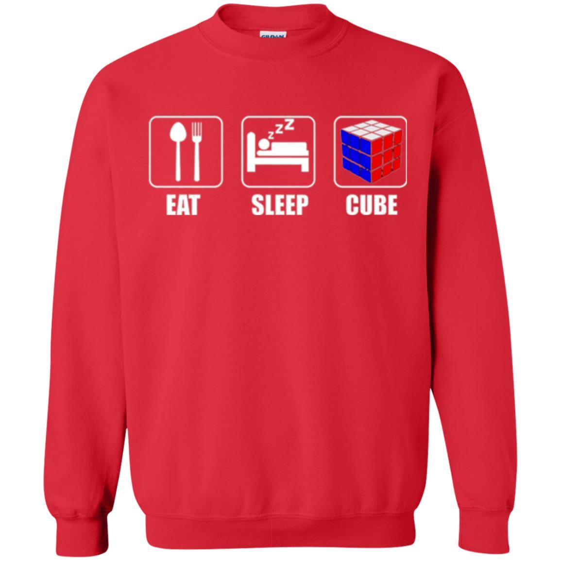Rubik Lover T-shirt Eat Sleep Cube T-shirt Red