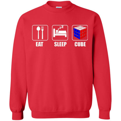 Rubik Lover T-shirt Eat Sleep Cube T-shirt Red
