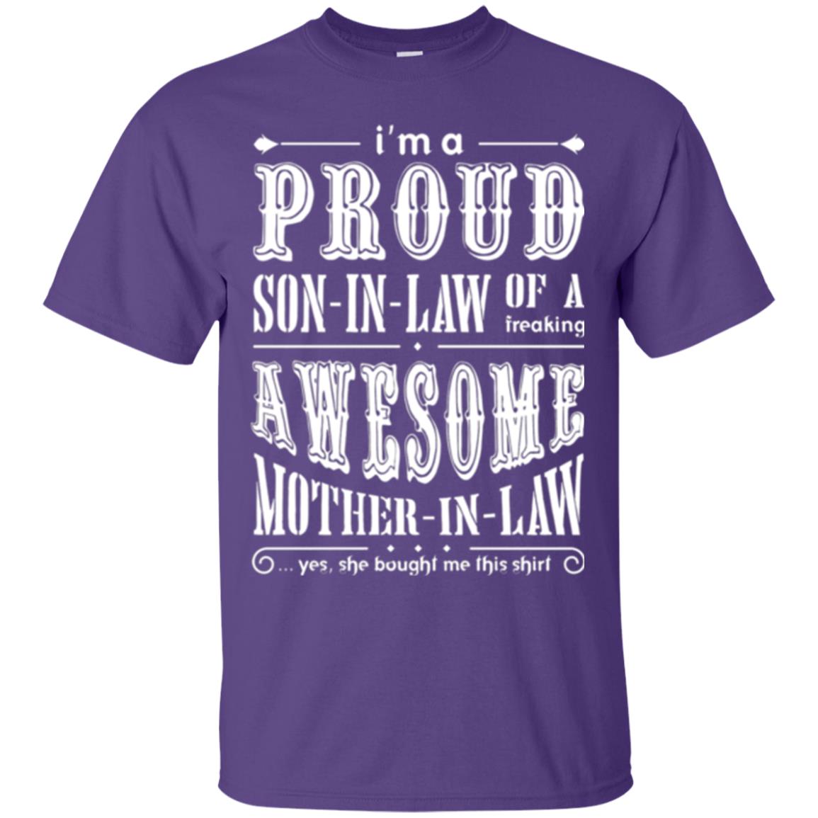 Son In Law T-shirt Of A Freaking Awesome Mother In Law Purple