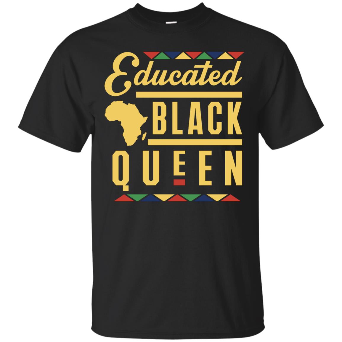 African American T-shirt Educated Black Queen Black