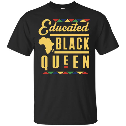 African American T-shirt Educated Black Queen Black