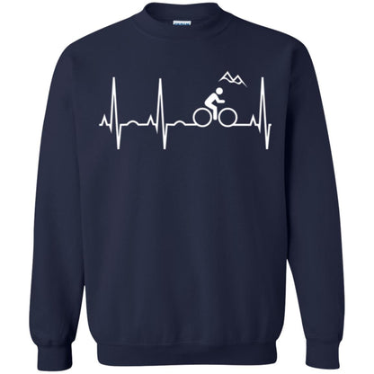 Mountain Bike Heartbeat Mountain Biking T-shirt Navy