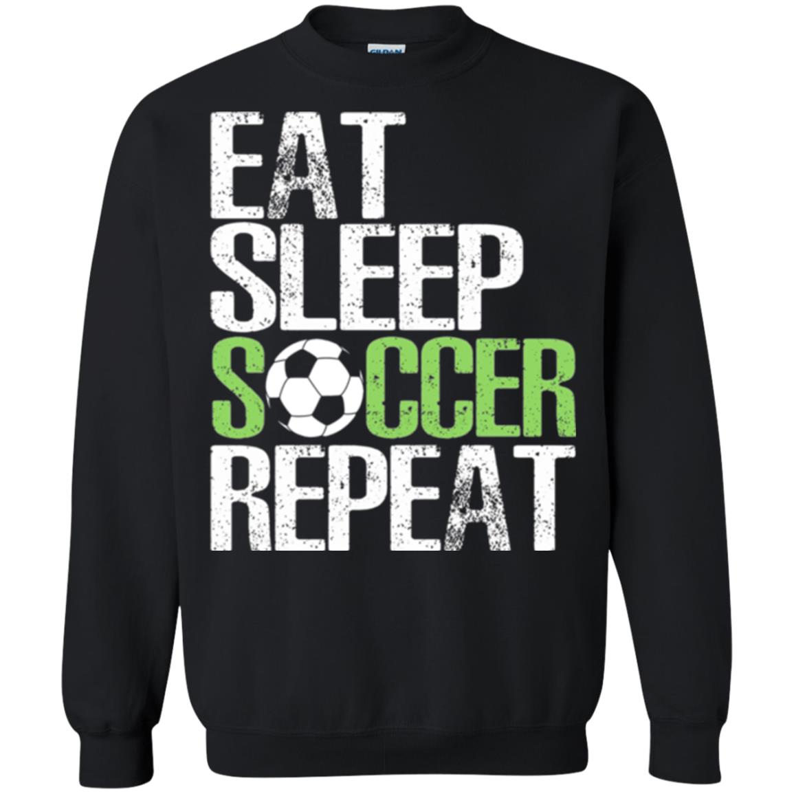 Soccer T-shirt Eat Sleep Soccer Repeat Black