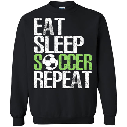 Soccer T-shirt Eat Sleep Soccer Repeat Black