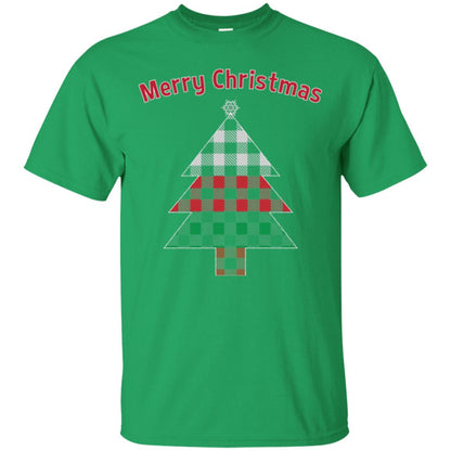 Unique Buffalo Plaid Tree Christmas Matching Pajama T-shirt Irish Green