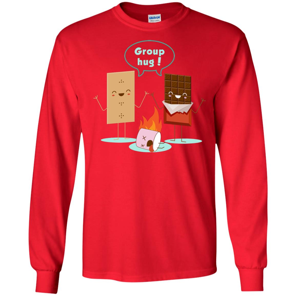 Funny Smores Chocolate Marshmallow Hiking Camping T-shirt Red
