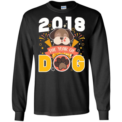 Funny Chinese New Year T-shirt 2018 The Year Of Dog Black