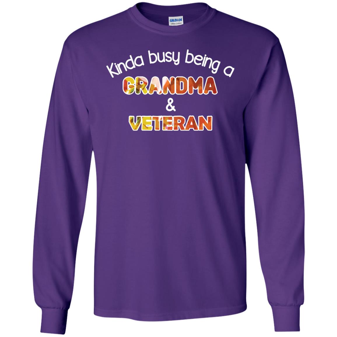 Kinda Busy Being A Grandma And Veteran Nana Shirt Purple