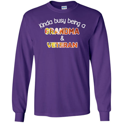 Kinda Busy Being A Grandma And Veteran Nana Shirt Purple