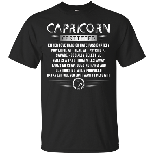 Sagittarius Certified Either Love Hard Or Hate Passionately Powerful Af T-shirt Black