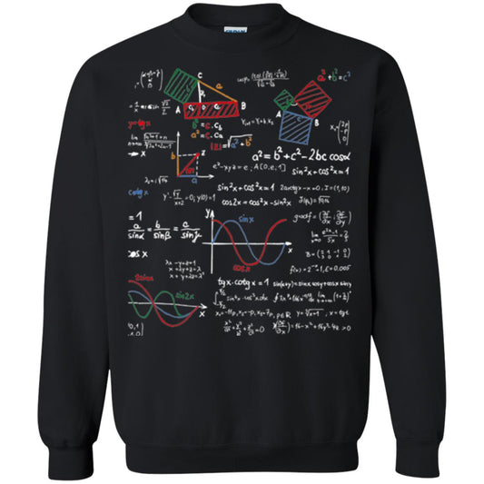 Math Lover T-shirt Formulas Cheat Sheet Black