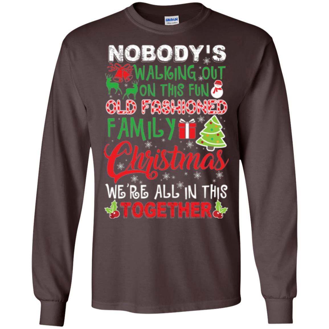Family Christmas T-shirt We're All In This Together Dark Chocolate