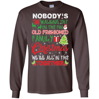 Family Christmas T-shirt We're All In This Together Dark Chocolate