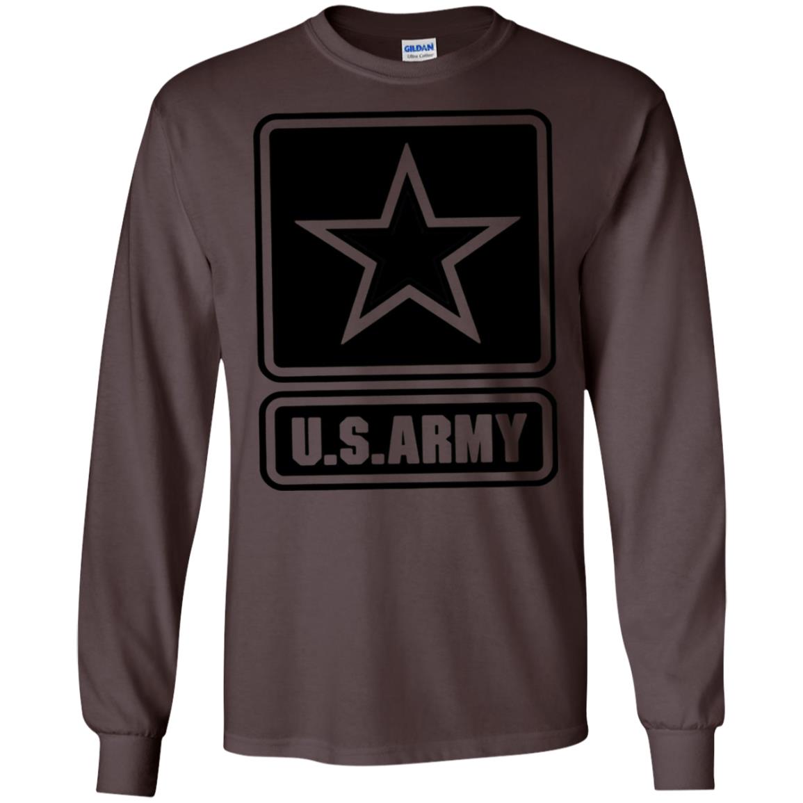 Us Army Black Logo United States Design T-shirt Dark Chocolate
