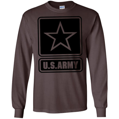 Us Army Black Logo United States Design T-shirt Dark Chocolate