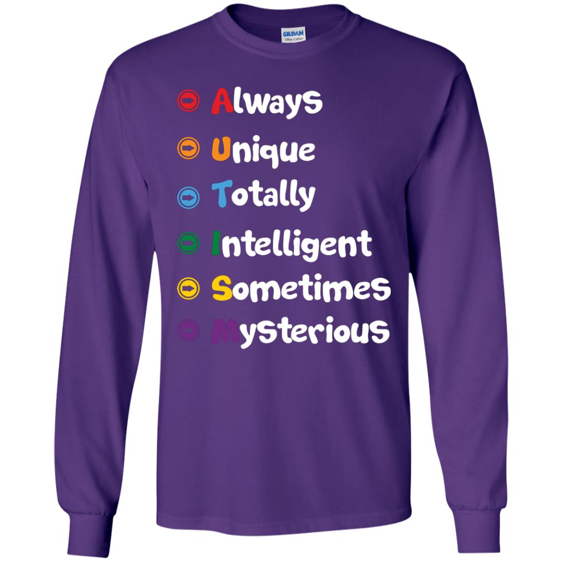 Always Unique Totally Intelligent Autism Awareness T-shirt Purple