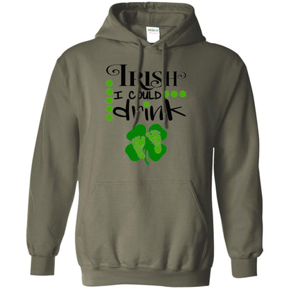 Baby Irish I Could Drink Pregnancy St Patrick_s Day T-shirt Military Green