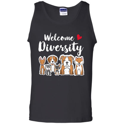 Dog Lover T-shirt Welcome Diversity Black