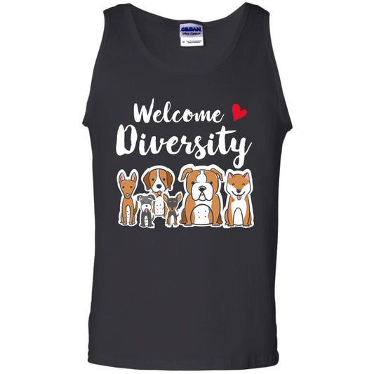 Dog Lover T-shirt Welcome Diversity Black