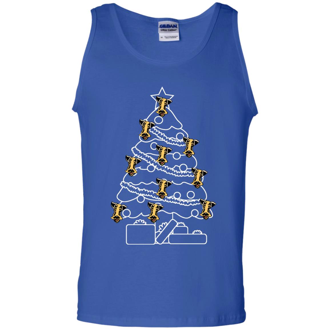 Terrier Dog Face Christmas Tree Gift Shirt Royal