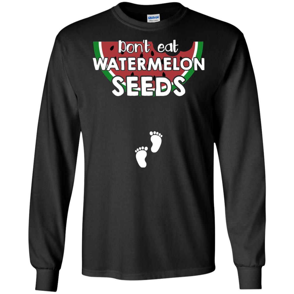 Don_t Eat Watermelon Seeds Pregnancy Announcement Shirt Black