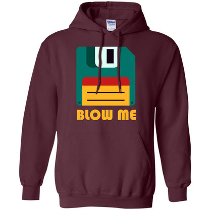 Blow Me Funny Floppy Disk Saying T-shirt Maroon