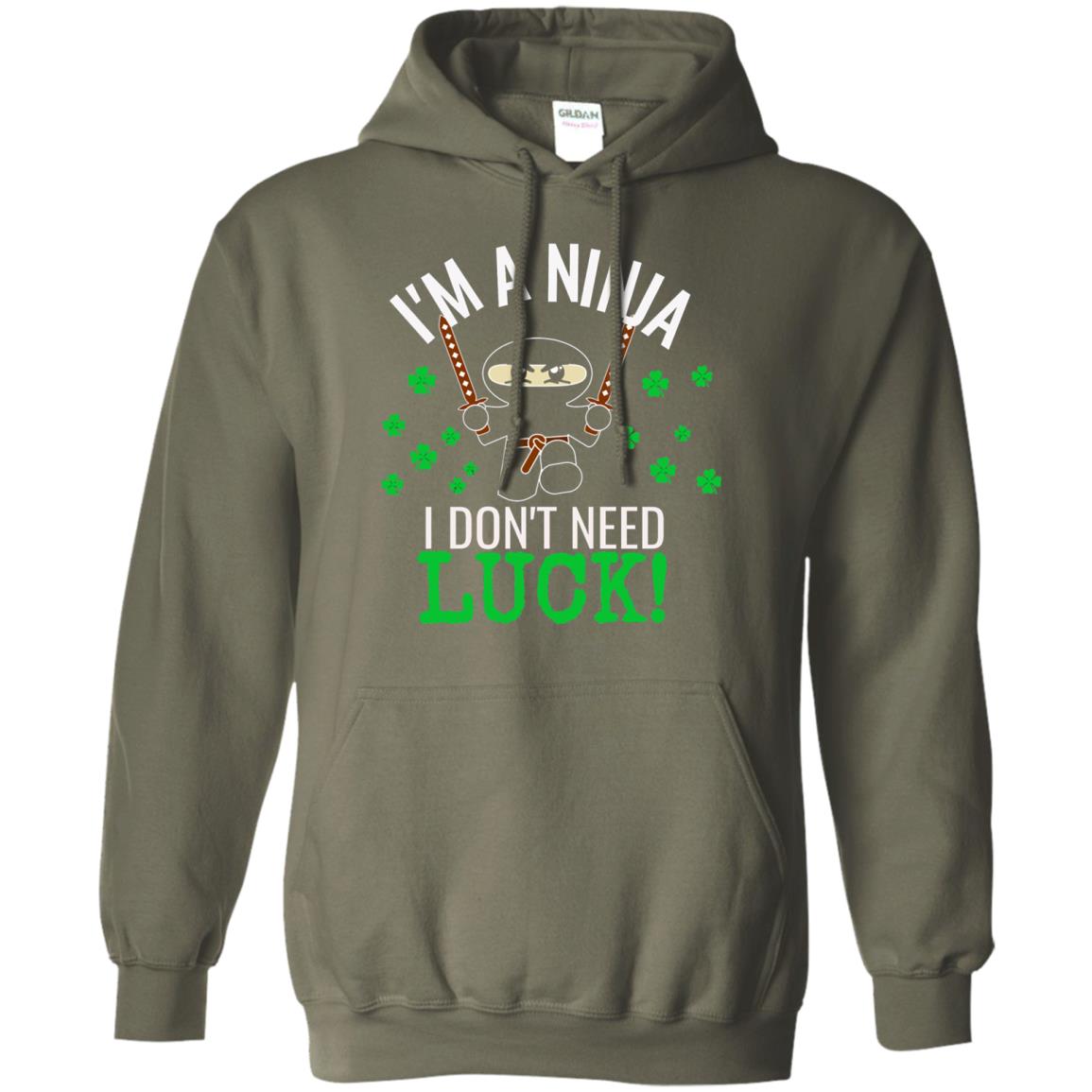 Ninja Luck Green St. Patrick_s Day T-shirt Military Green