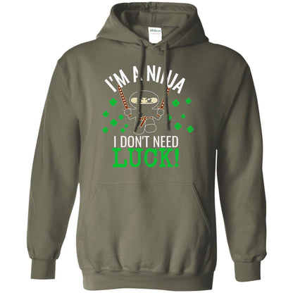 Ninja Luck Green St. Patrick_s Day T-shirt Military Green