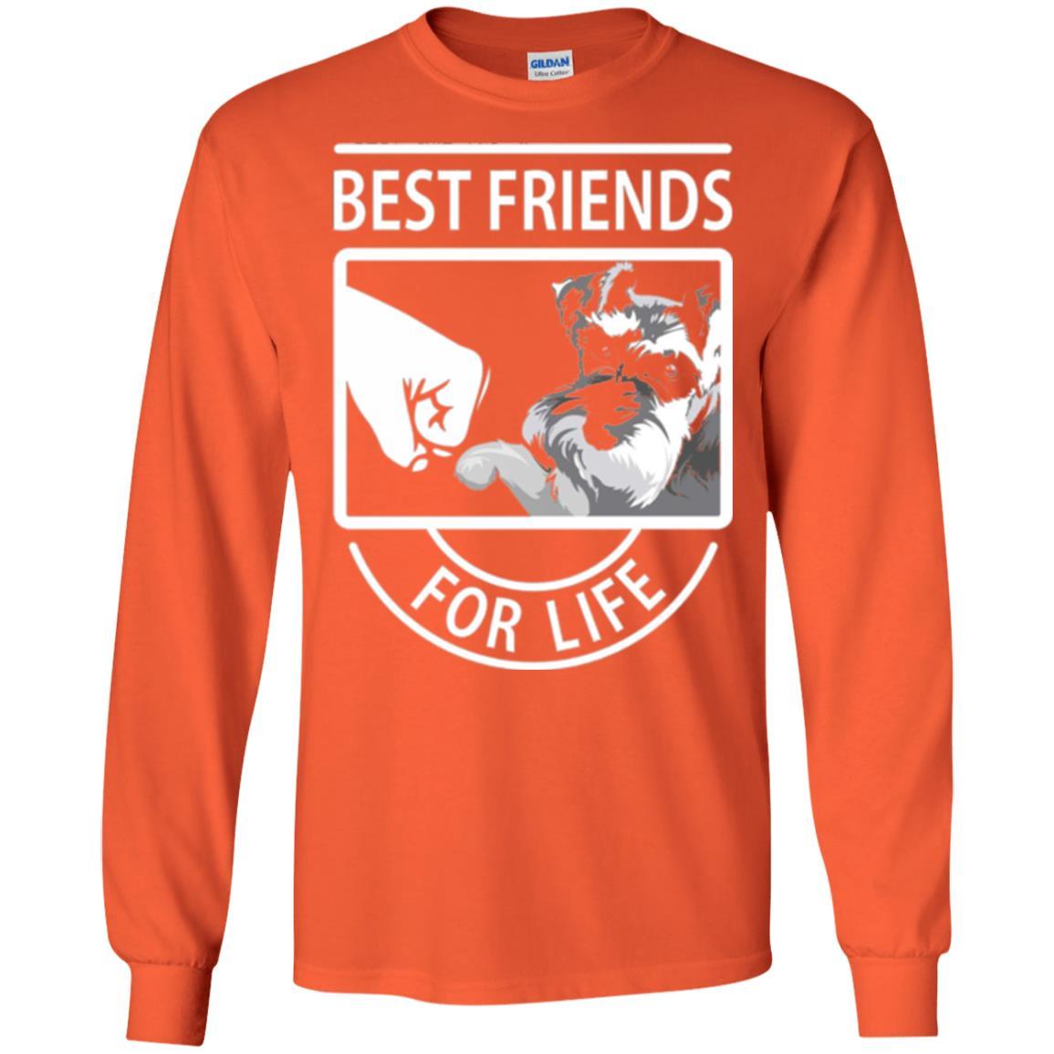 Schnauzer Lover T-shirt Best Friends For Life Orange