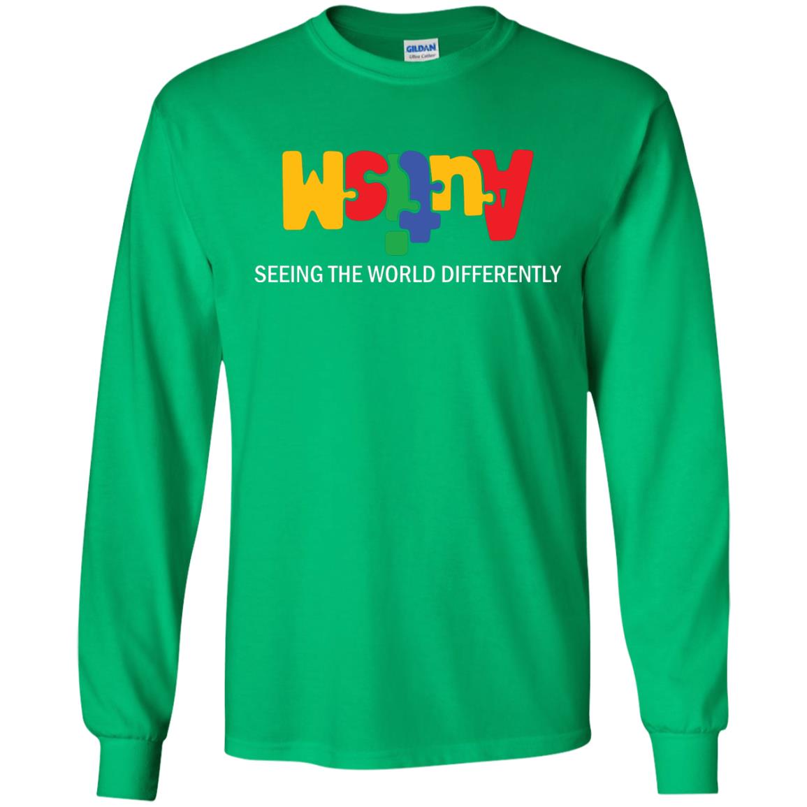 Autism Awareness T-shirt Seeing The World Differently Irish Green