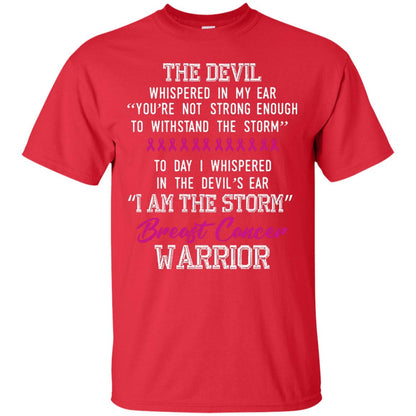 Breast Cancer Warrior T-shirt I Am The Storm Breast Cancer Warrior With Pink Ribbons Red