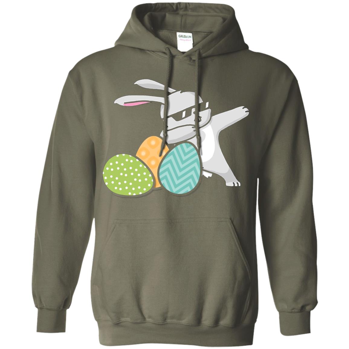Easter Bunny Dabbing Gift Shirt For Dabbing Lover Military Green