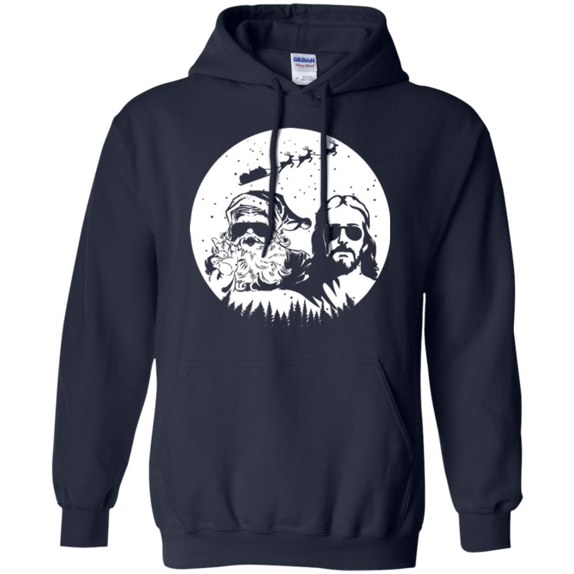 Christmas T-shirt Jesus And Santa Claus Navy