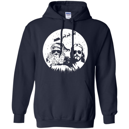 Christmas T-shirt Jesus And Santa Claus Navy