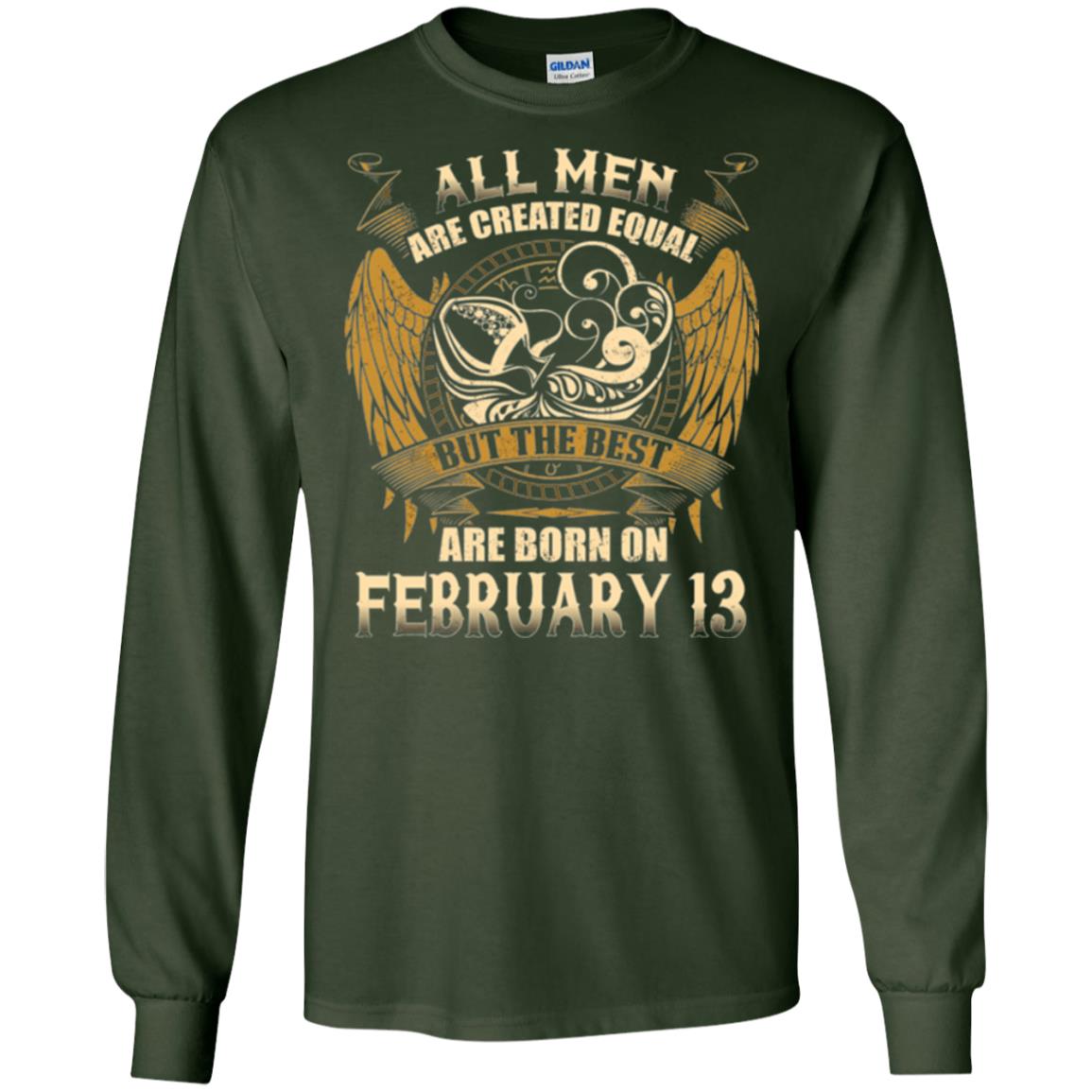 Aquarius T-shirt The Best Are Born On February 13 Forest Green