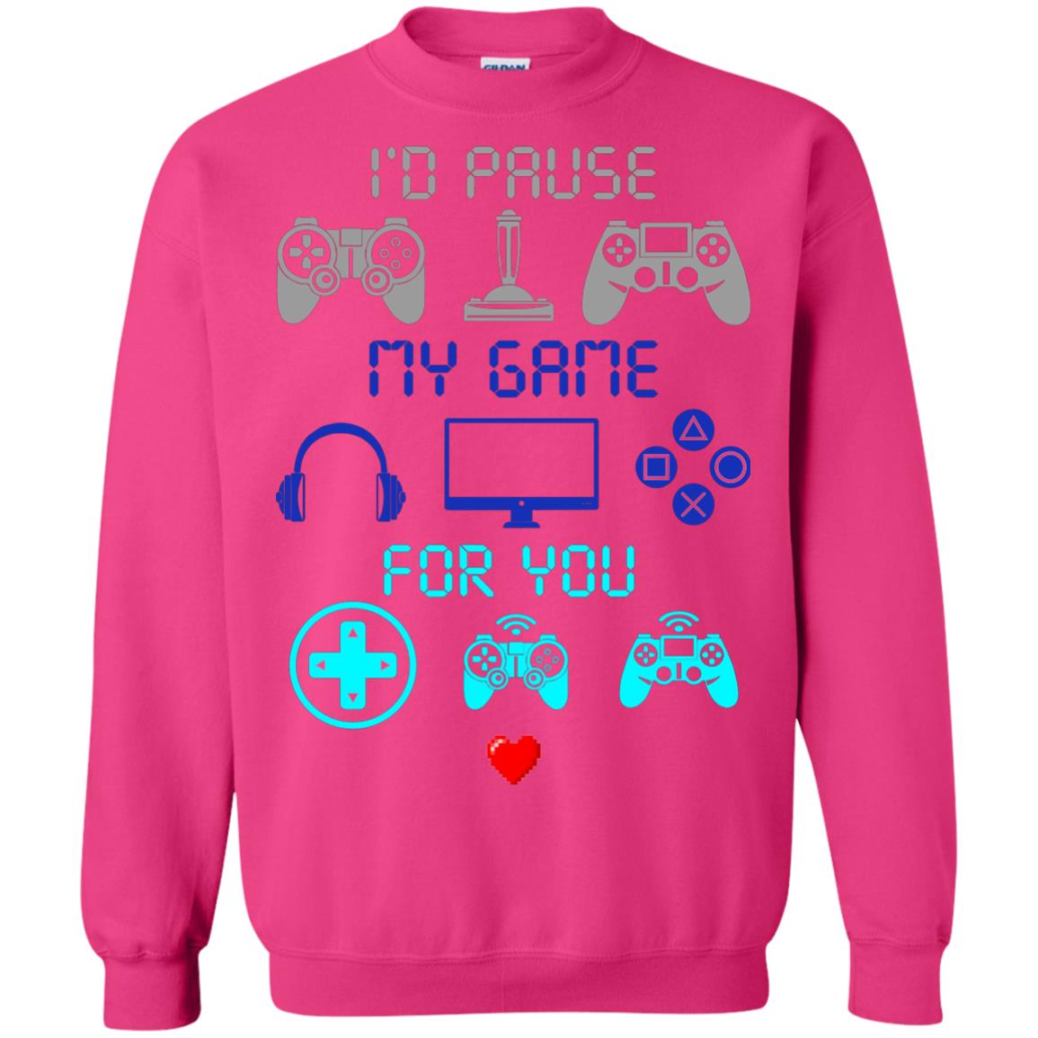 Gamer T-shirt I'd Pause My Game For You Heliconia