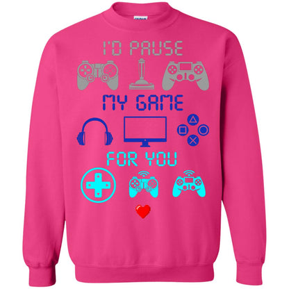 Gamer T-shirt I'd Pause My Game For You Heliconia