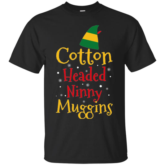 Funny Elf T-shirt Cotton Headed Ninny Muggins Black