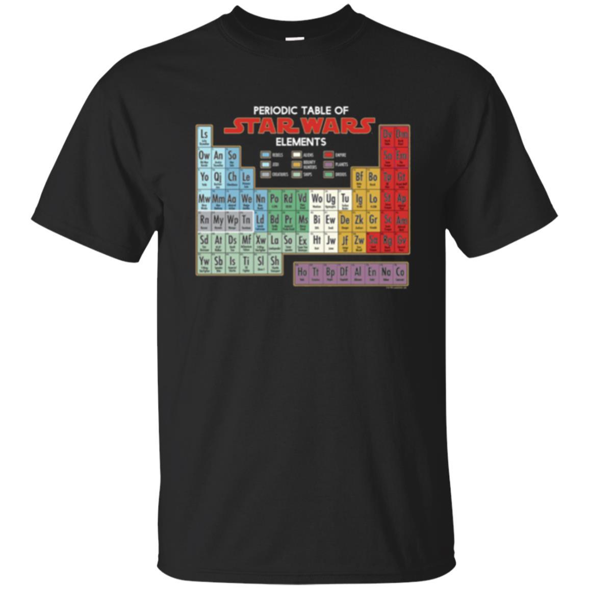 Film T-shirt Star Wars Periodic Table Of Elements Graphic Black