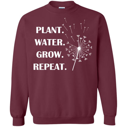 Plant Water Grow Repeat Gradener T-shirt Maroon