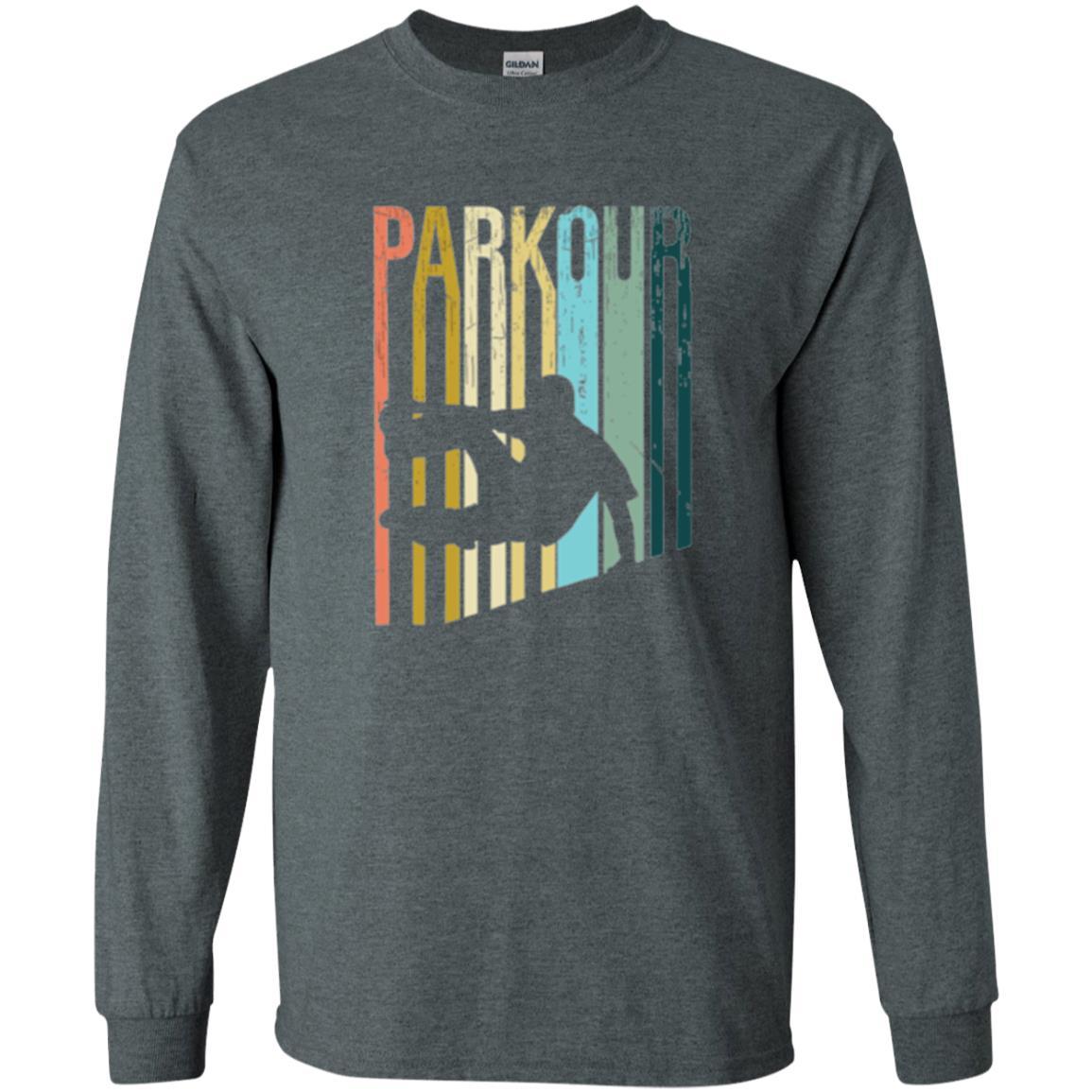 Parkour T-shirt Distressed Style Parkour Silhouette Dark Heather