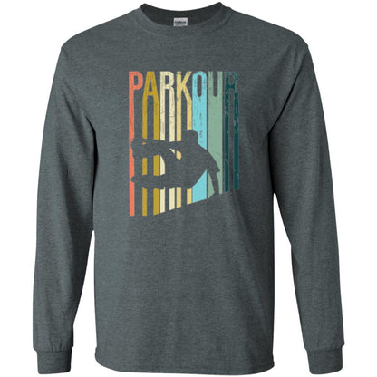Parkour T-shirt Distressed Style Parkour Silhouette Dark Heather