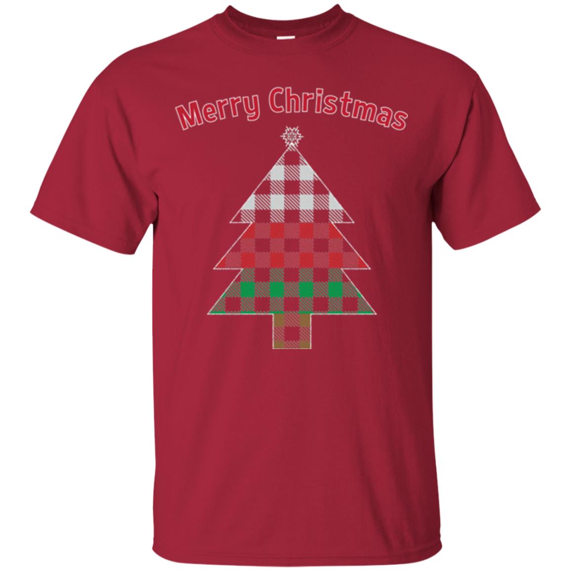 Unique Buffalo Plaid Tree Christmas Matching Pajama T-shirt Cardinal