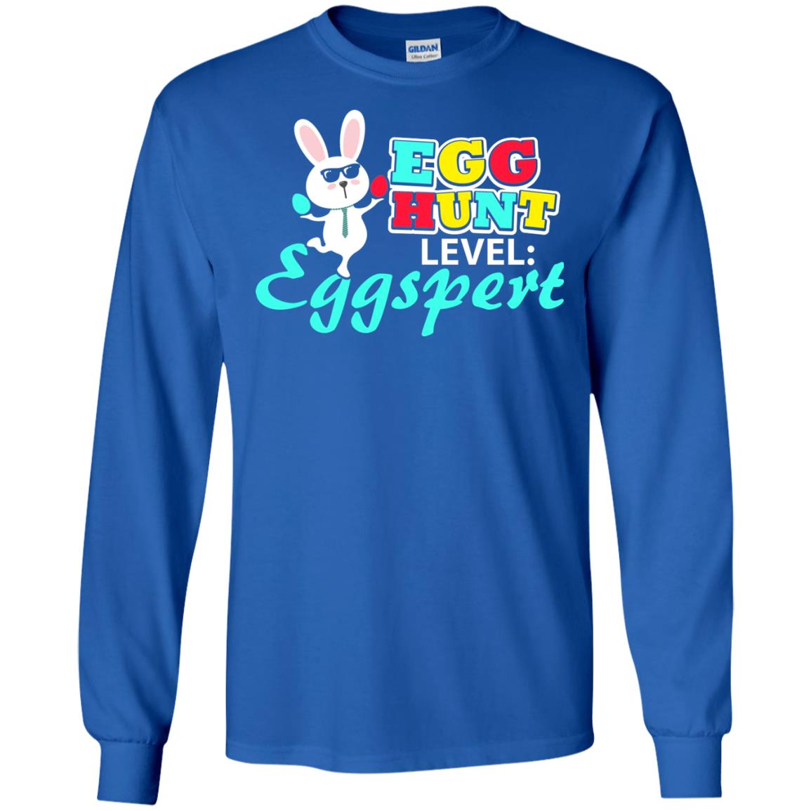 Egg Hunt Level Eggspert Easter Holiday T-shirt Royal