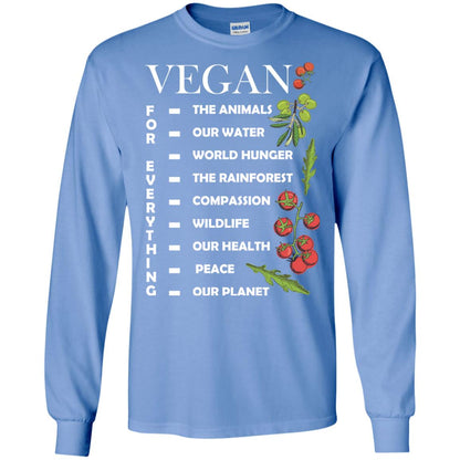 Vegetarian T-shirt Vegan For Everything Carolina Blue