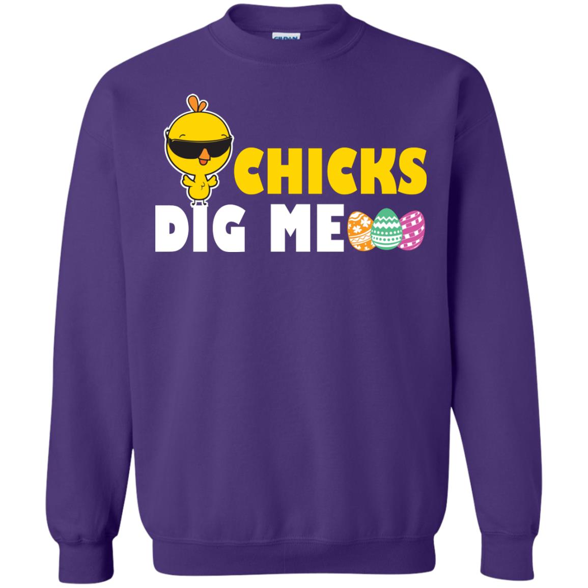 Chicks Dig Me Funny Chicken Shirt For Easter Day Purple